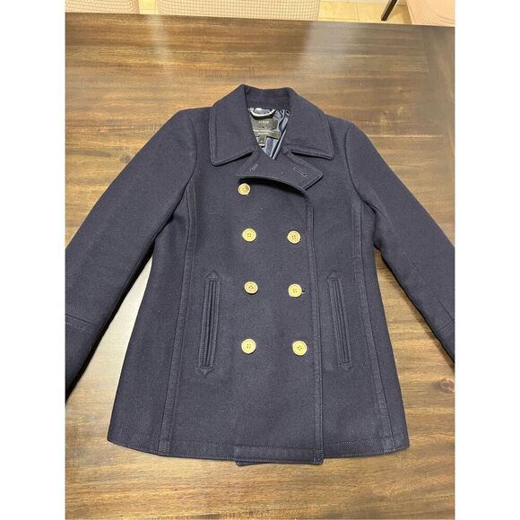 J.Crew navy coat cashmere by Nello Gori - Picture 5 of 13